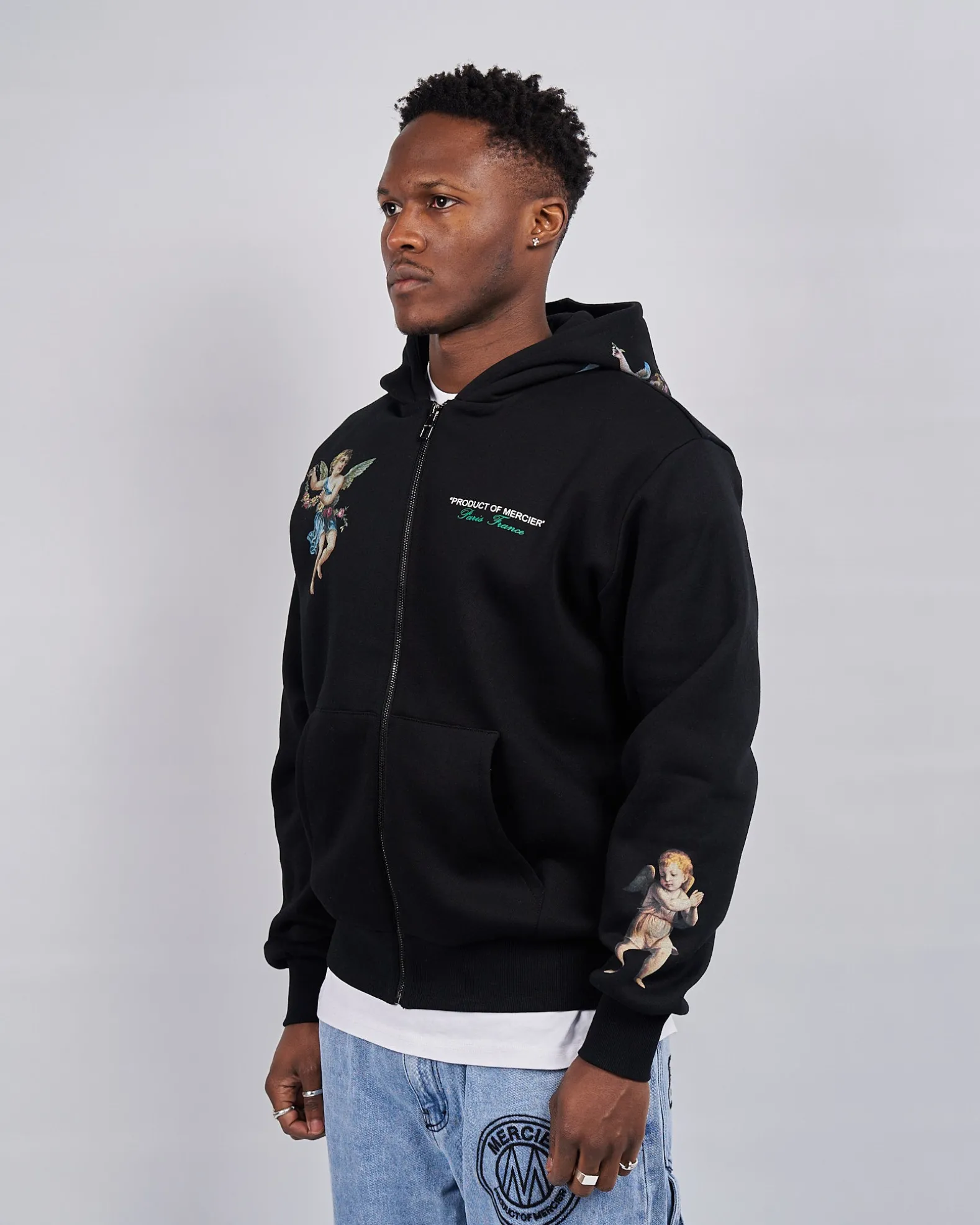 Black Angelo Product Of Mercier Zip Hoodie