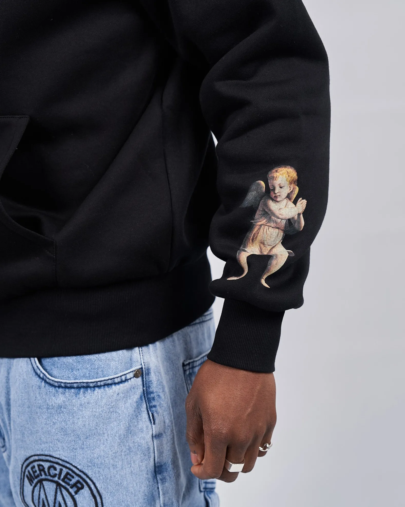 Black Angelo Product Of Mercier Zip Hoodie