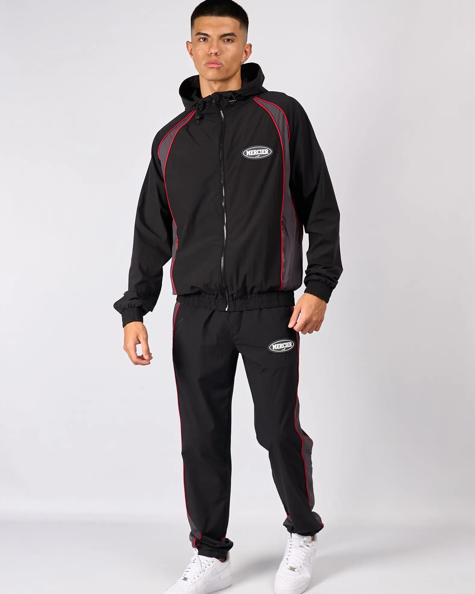 Black Grey Maison Racer Track Pants