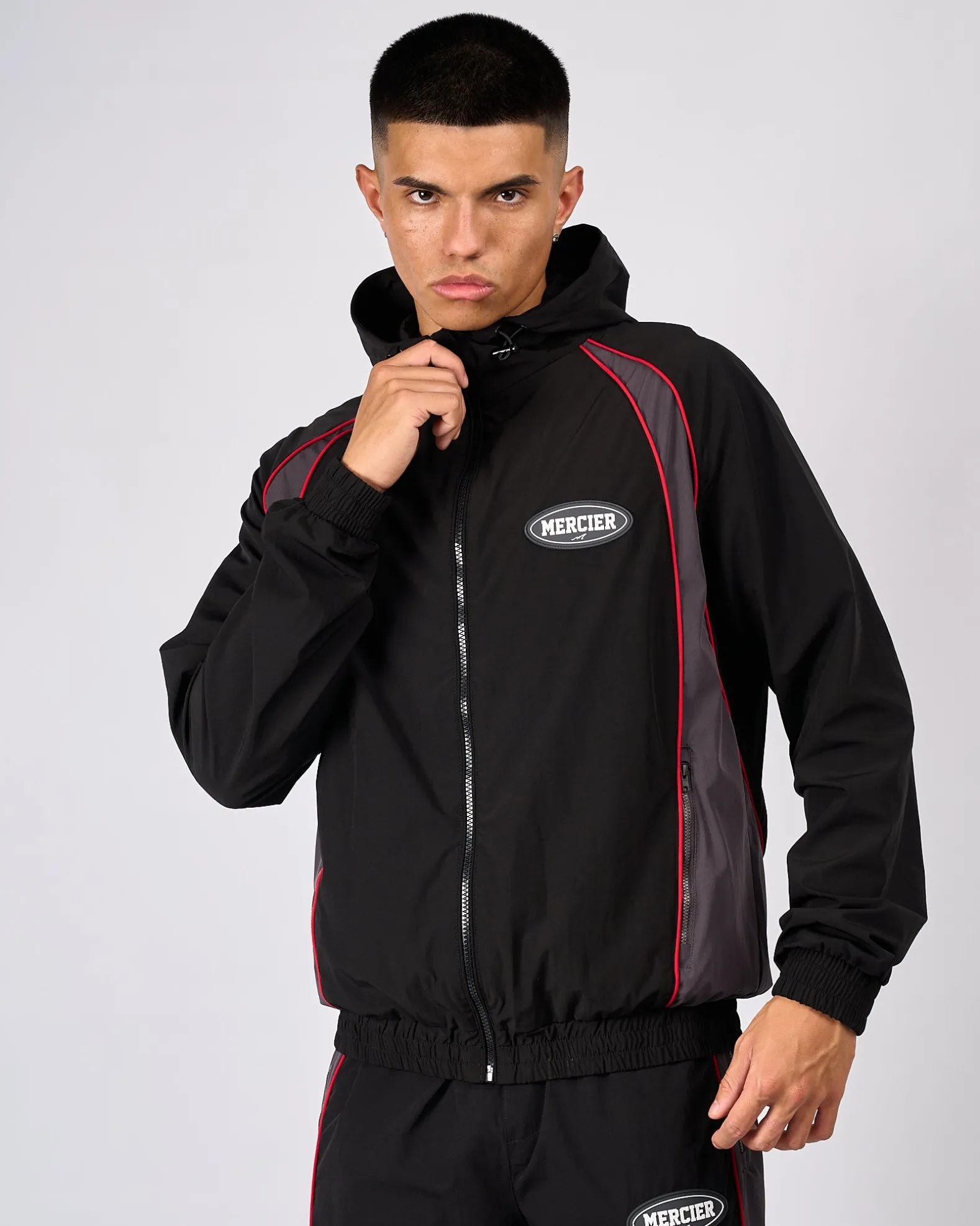 Black Grey Maison Racer Track Top