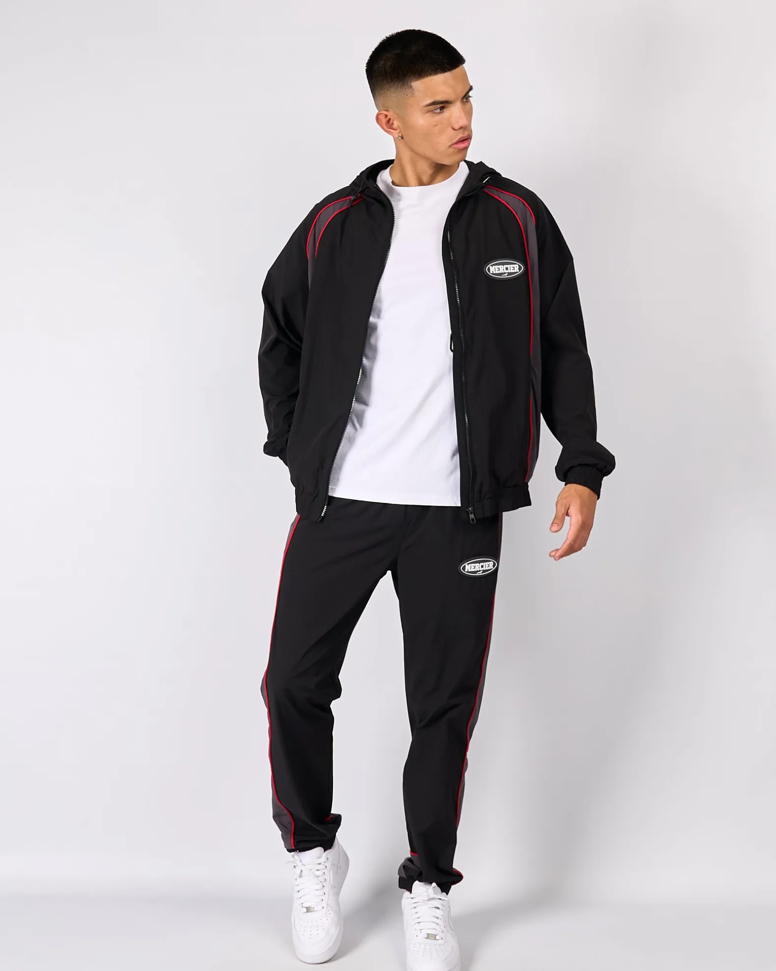 Black Grey Maison Racer Track Pants