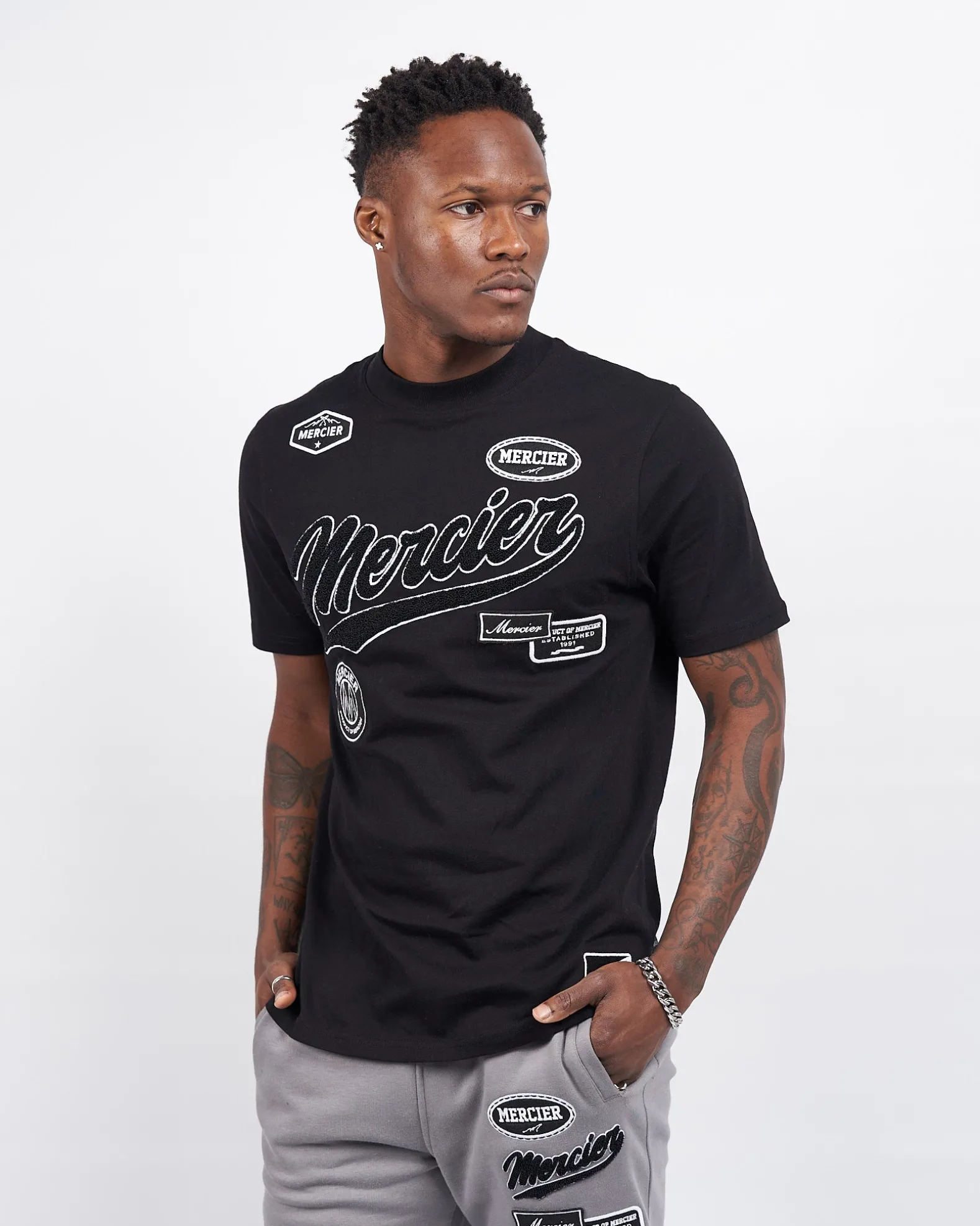 Black Mercier Teams Badge Tshirt