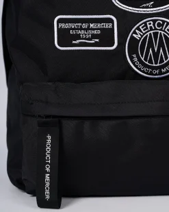 Black Mono Badge Backpack