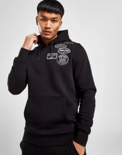Black Mono Badge Hoodie