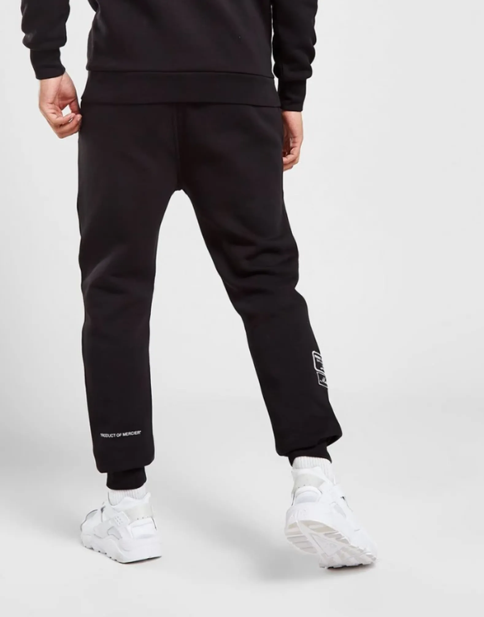 Black Mono Badge Joggers