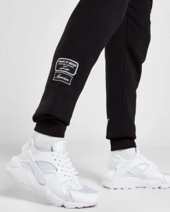Black Mono Badge Joggers