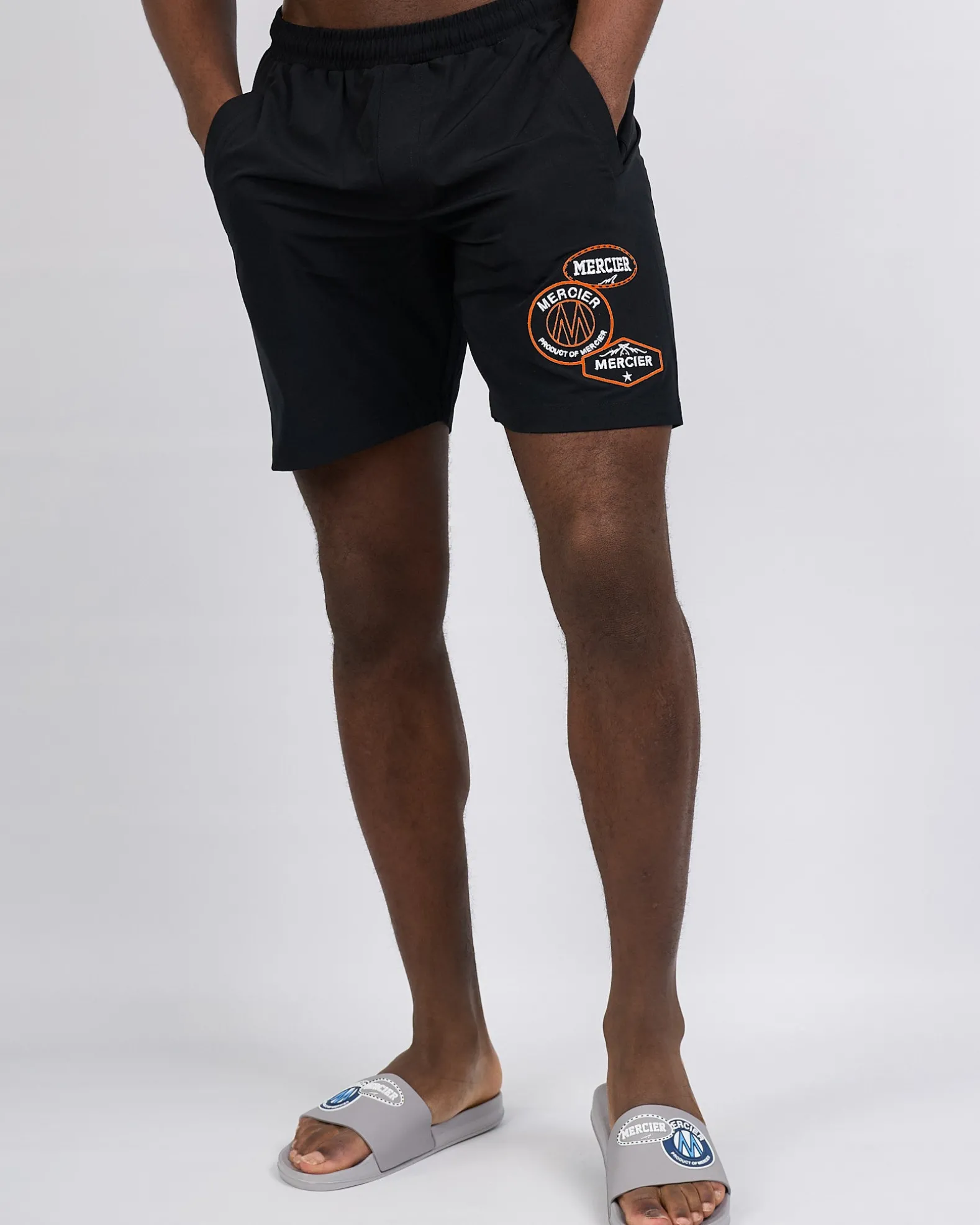 Black Orange Badge Swim Shorts