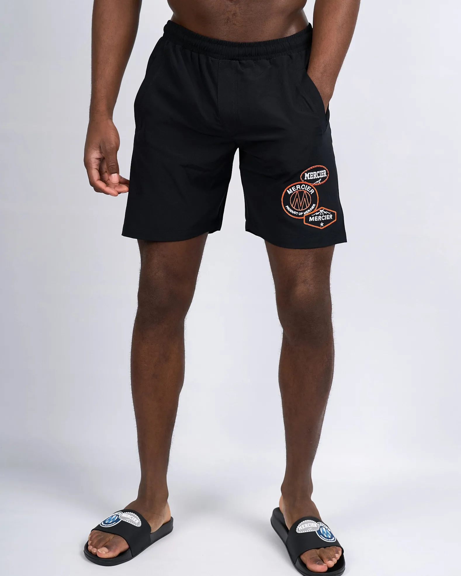 Black Orange Badge Swim Shorts