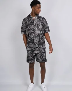 Black Paisley Resort Shorts