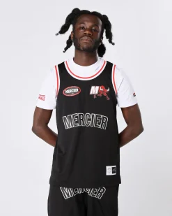 Black Red Crawford Basketball Vest
