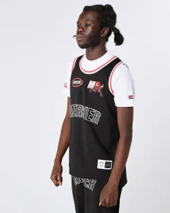Black Red Crawford Basketball Vest