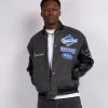 Black Steel Rodman Varsity Jacket