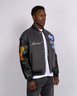 Black Steel Rodman Varsity Jacket