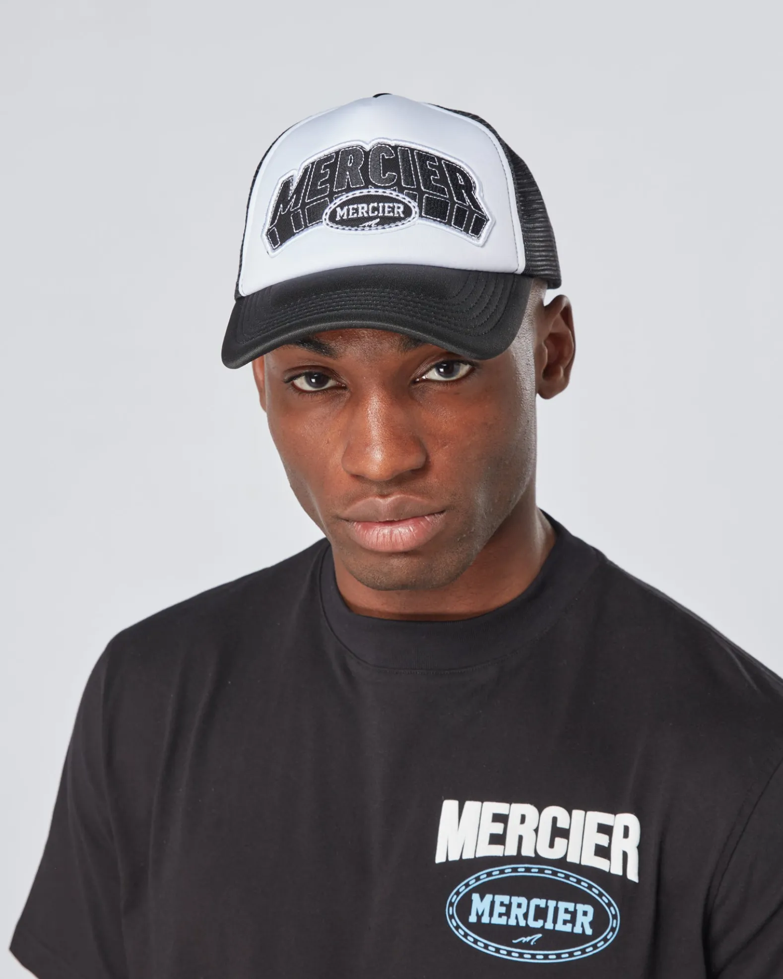 Black White Court Foam Trucker