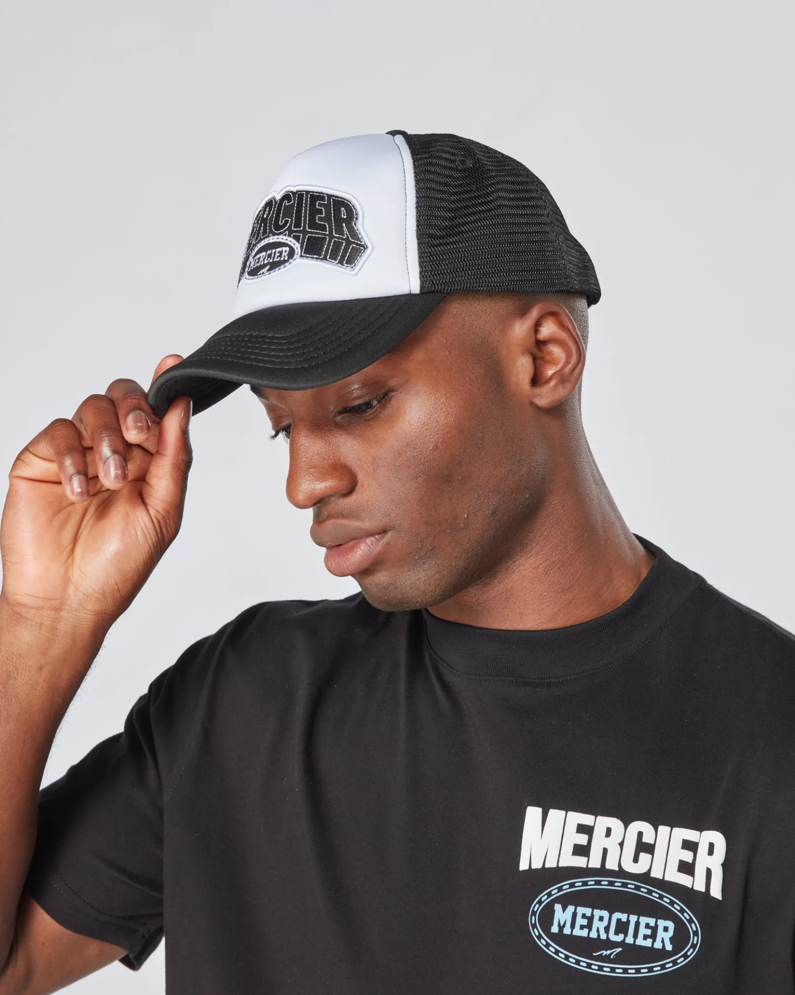 Black White Court Foam Trucker
