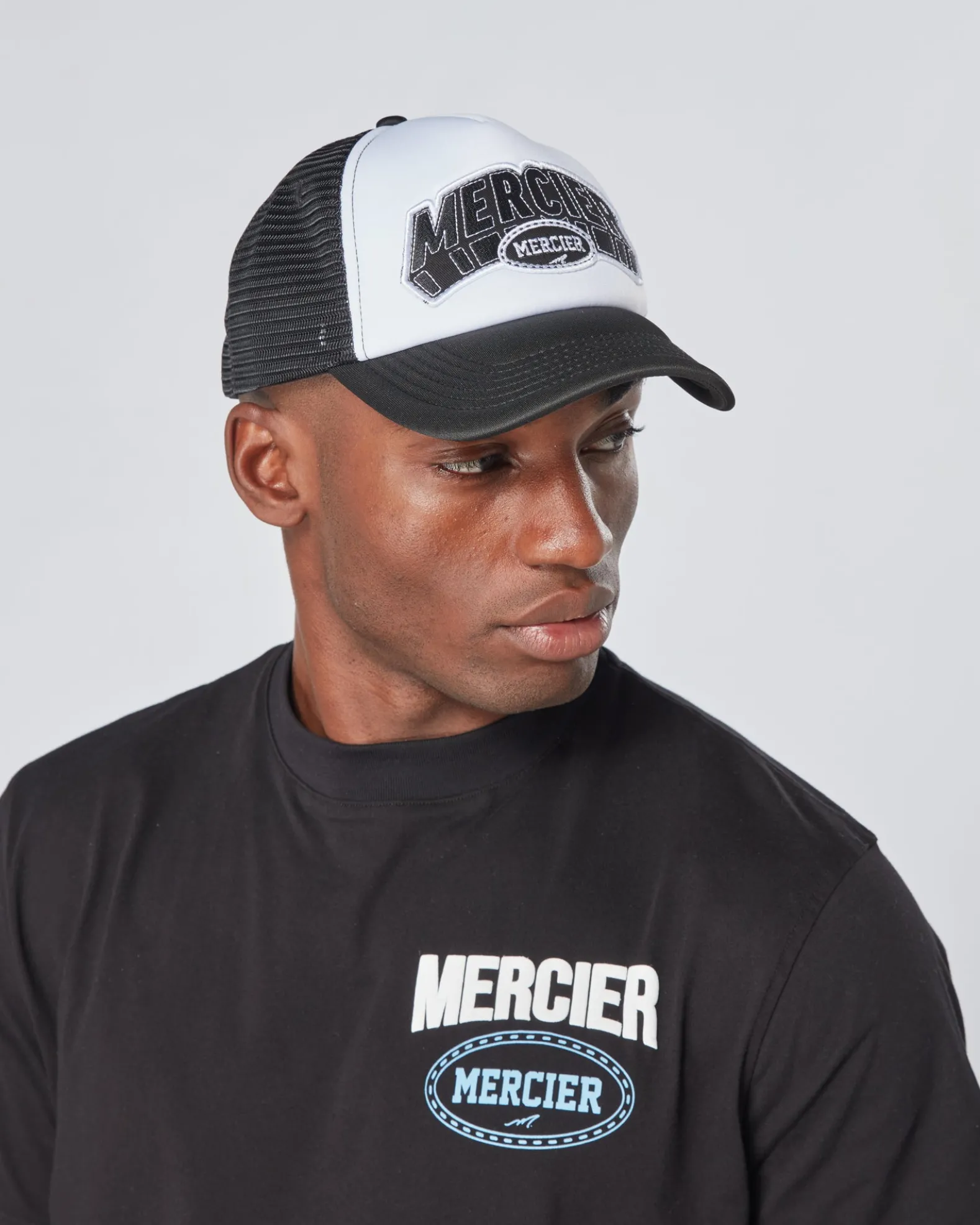 Black White Court Foam Trucker