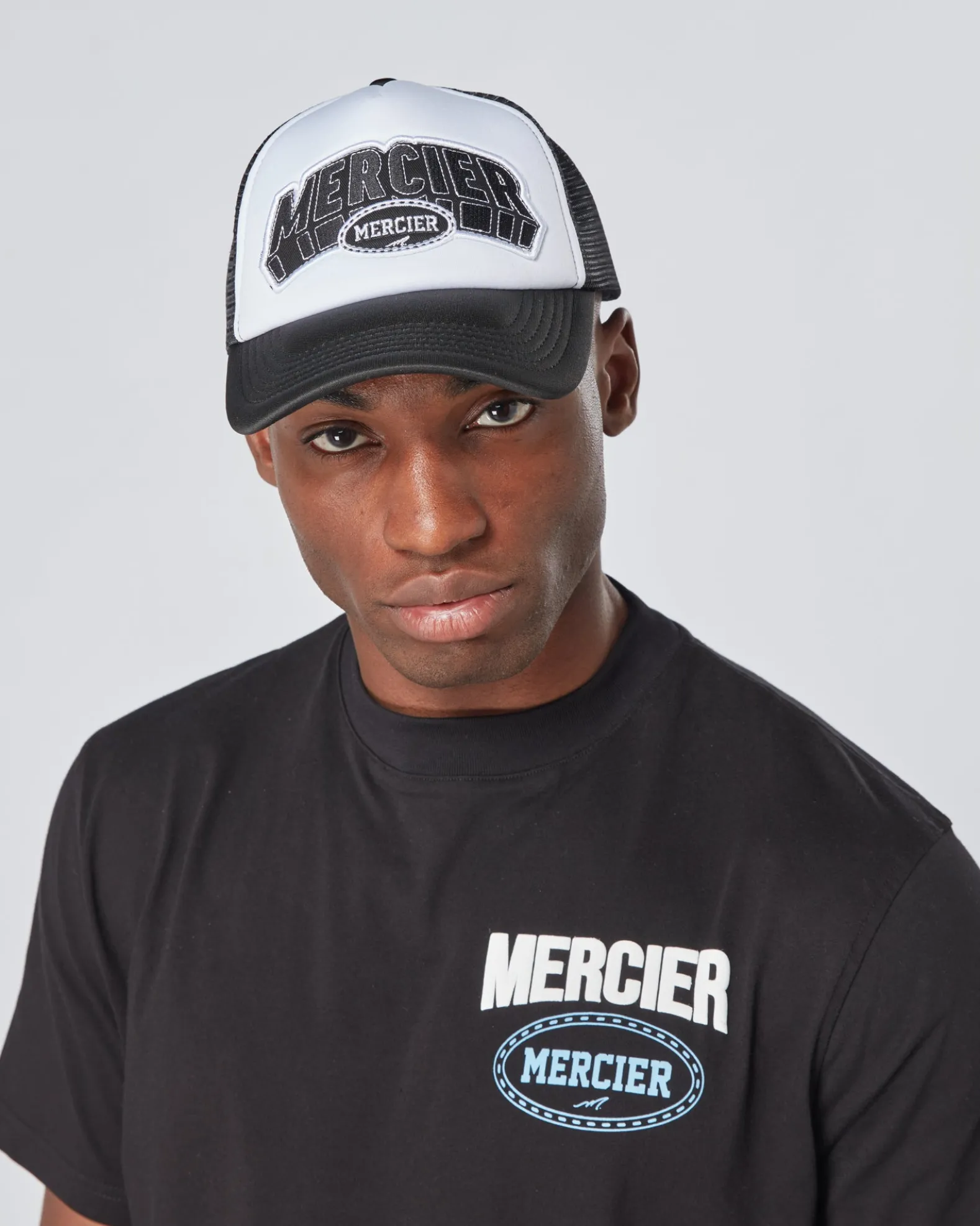 Black White Court Foam Trucker