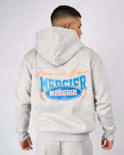 Grey Marl Maison De Mercier Zip Hood