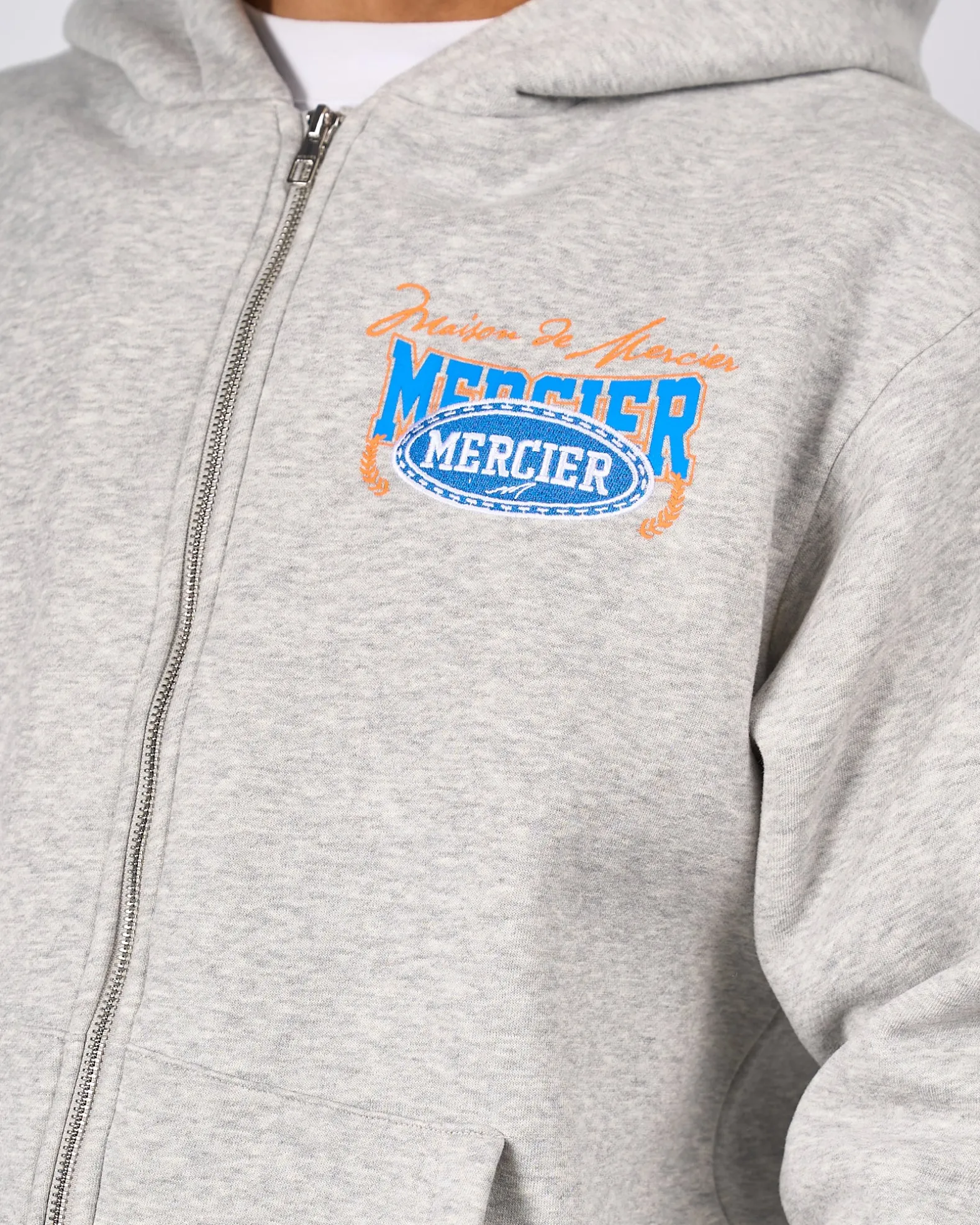 Grey Marl Maison De Mercier Zip Hood