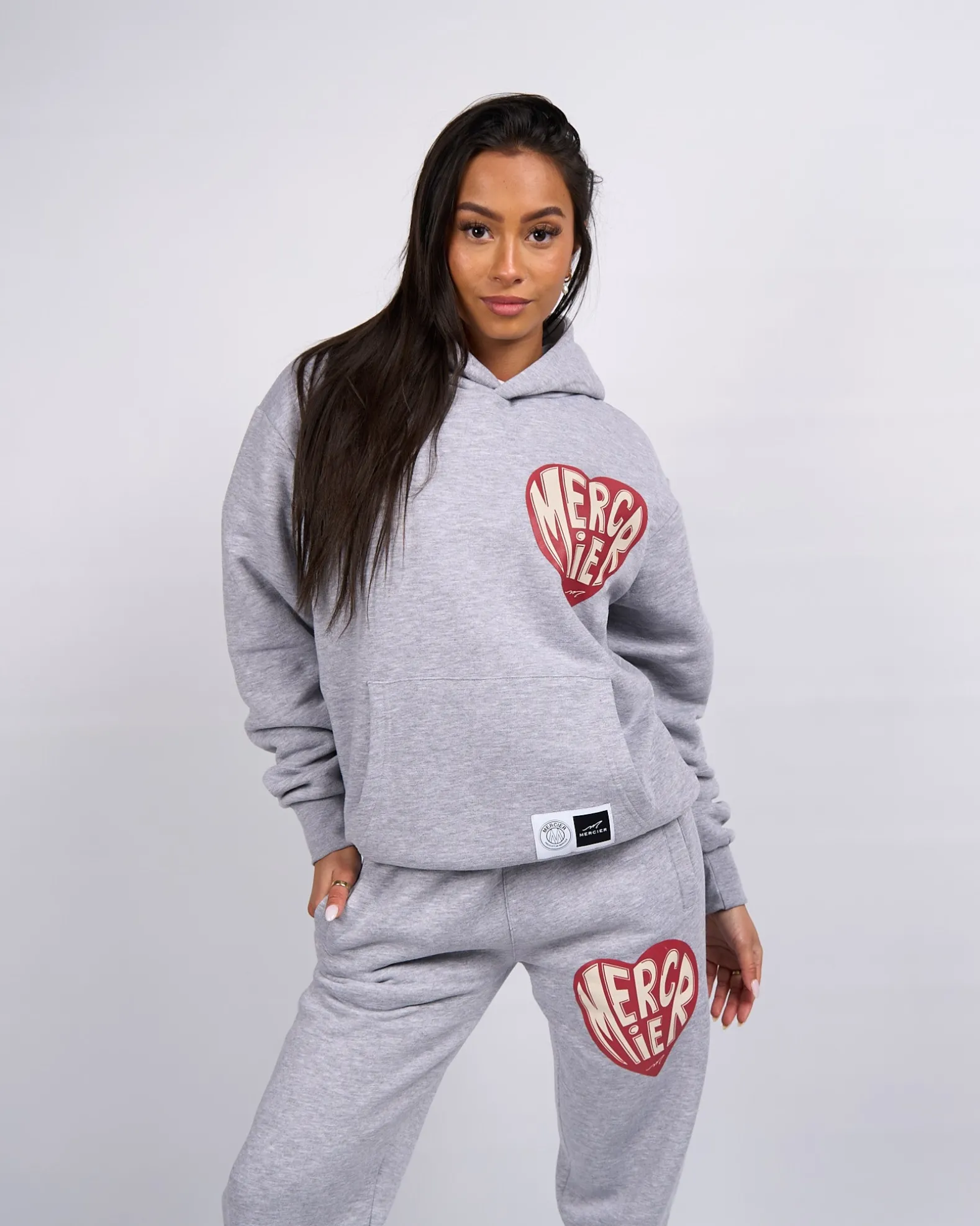 Grey Marl Mercier Heart Hoodie
