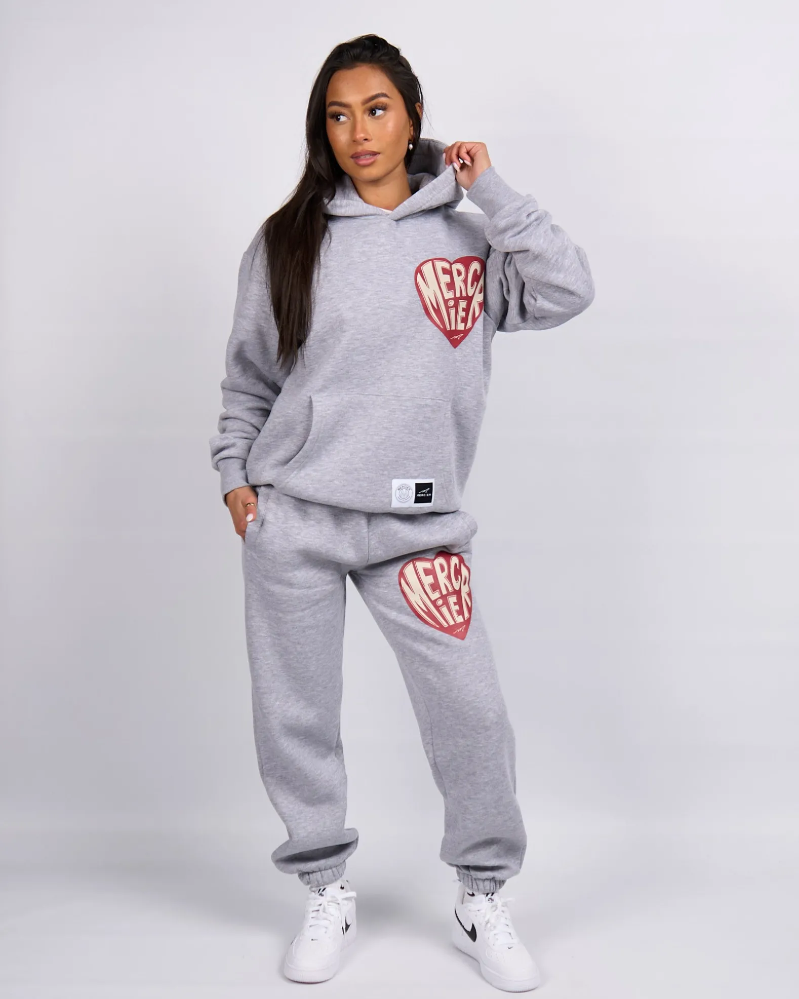 Grey Marl Mercier Heart Hoodie