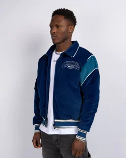 Navy Mercier Court Velour Track Top