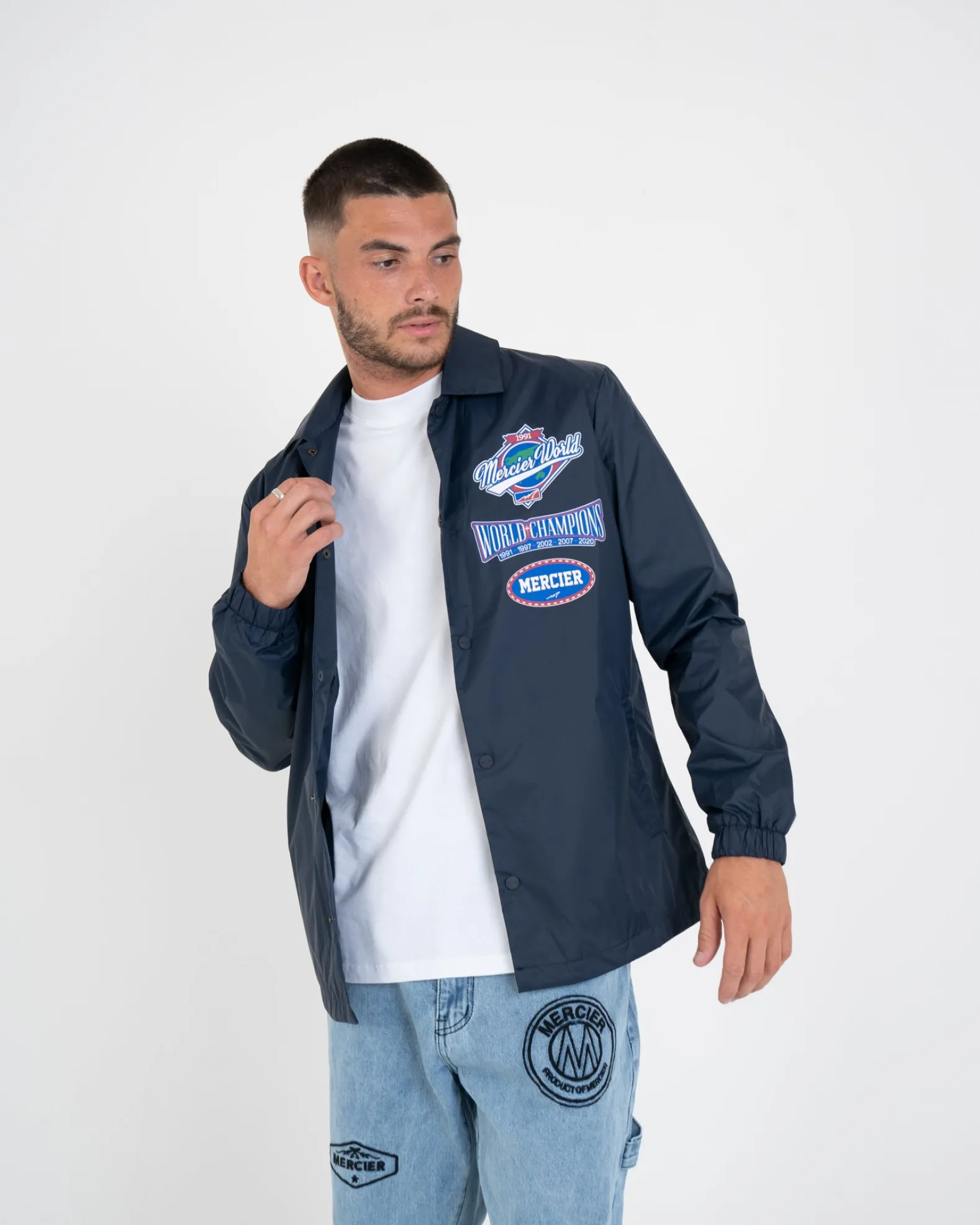 Navy Mercier World Coach Jacket