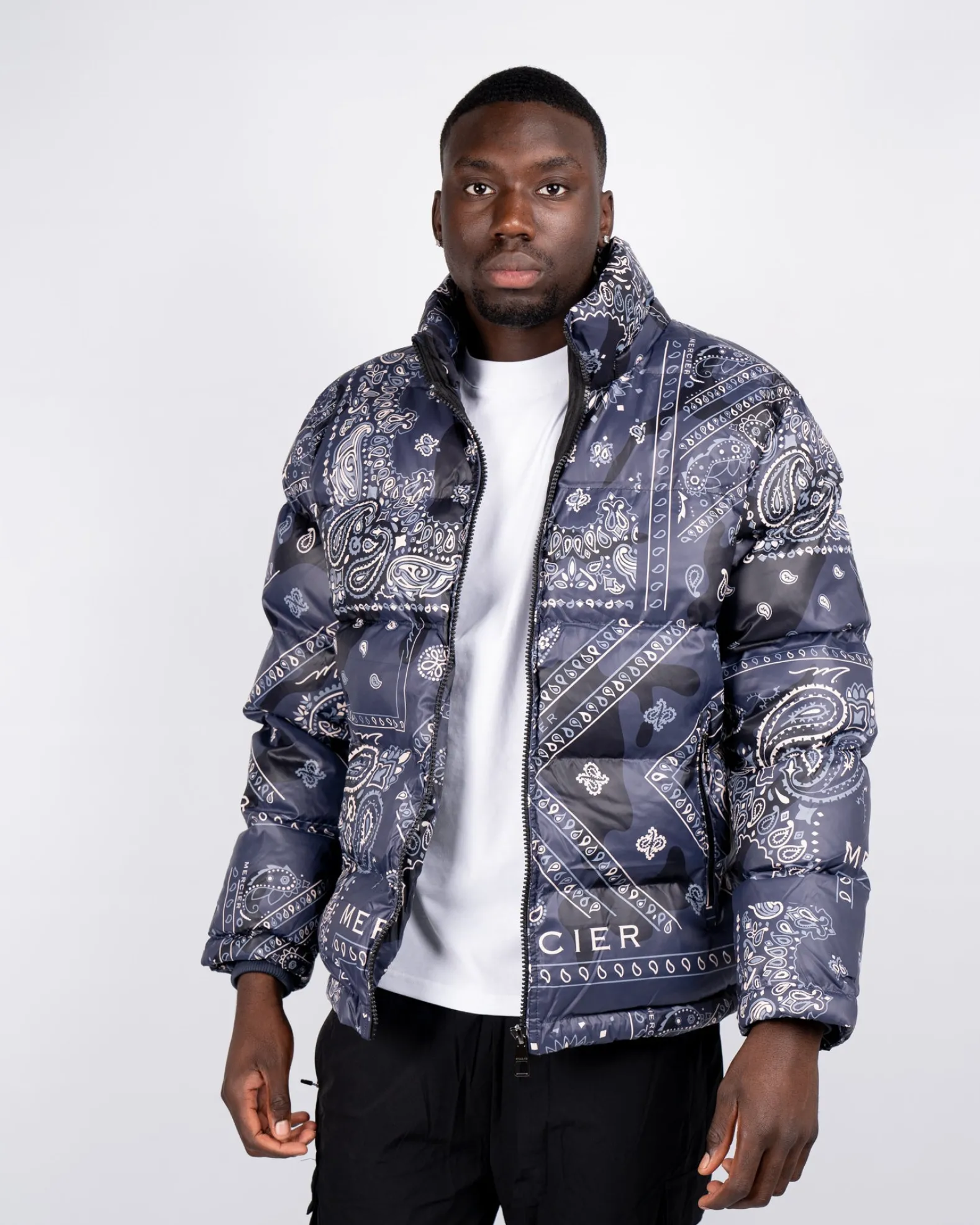 Navy Off White Paisley Mercier Jacket