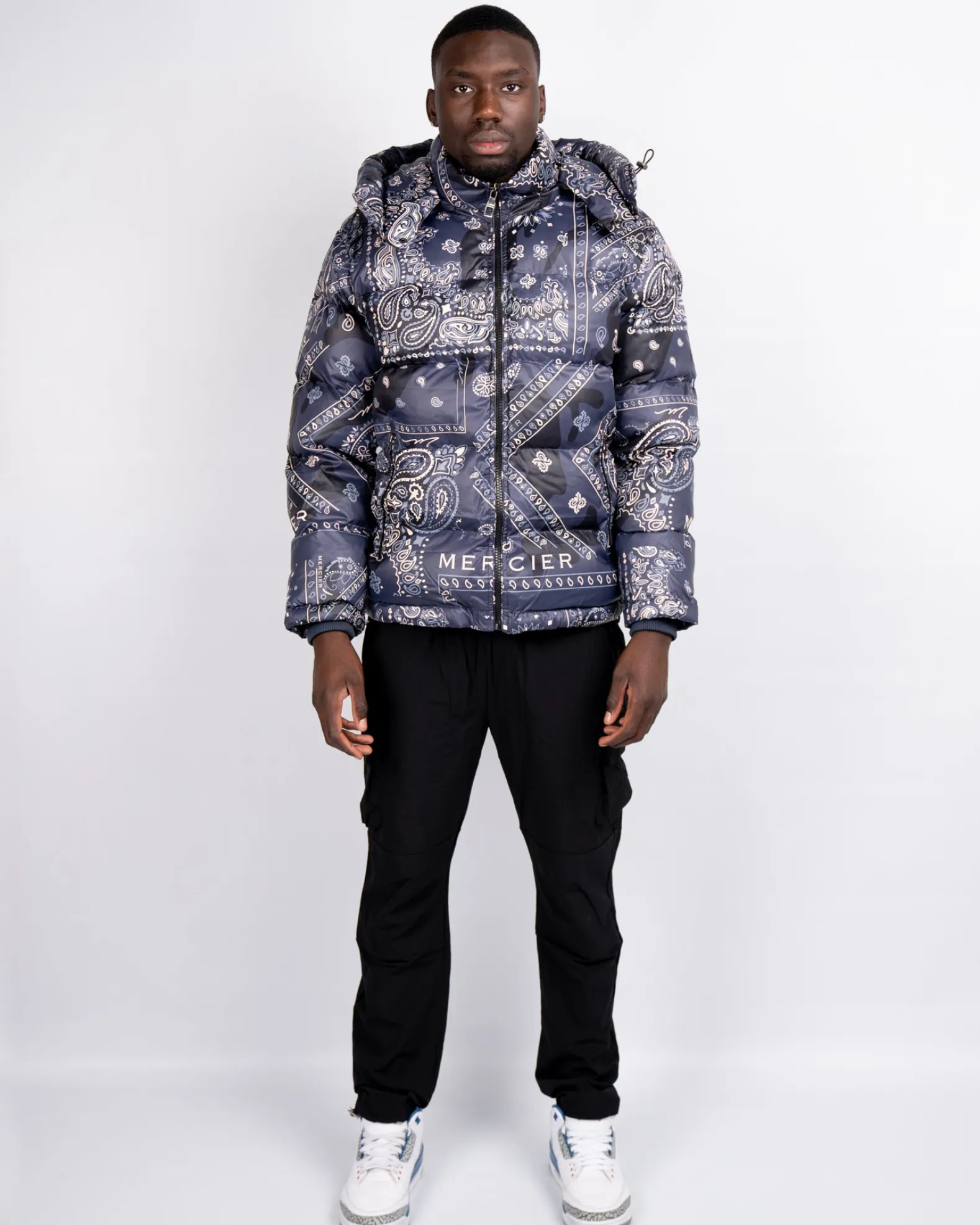 Navy Off White Paisley Mercier Jacket