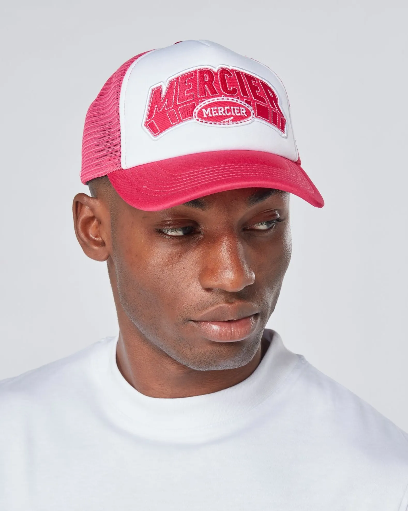Pink White Mercier Court Foam Trucker