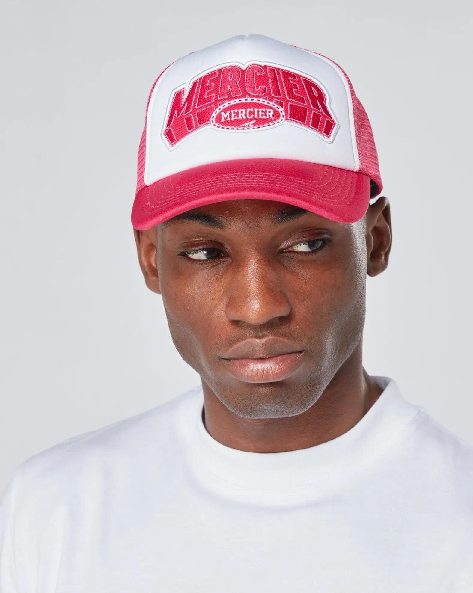 Pink White Mercier Court Foam Trucker