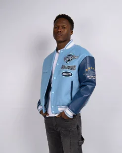 Placid Blue Navy Rodman Varsity Jacket