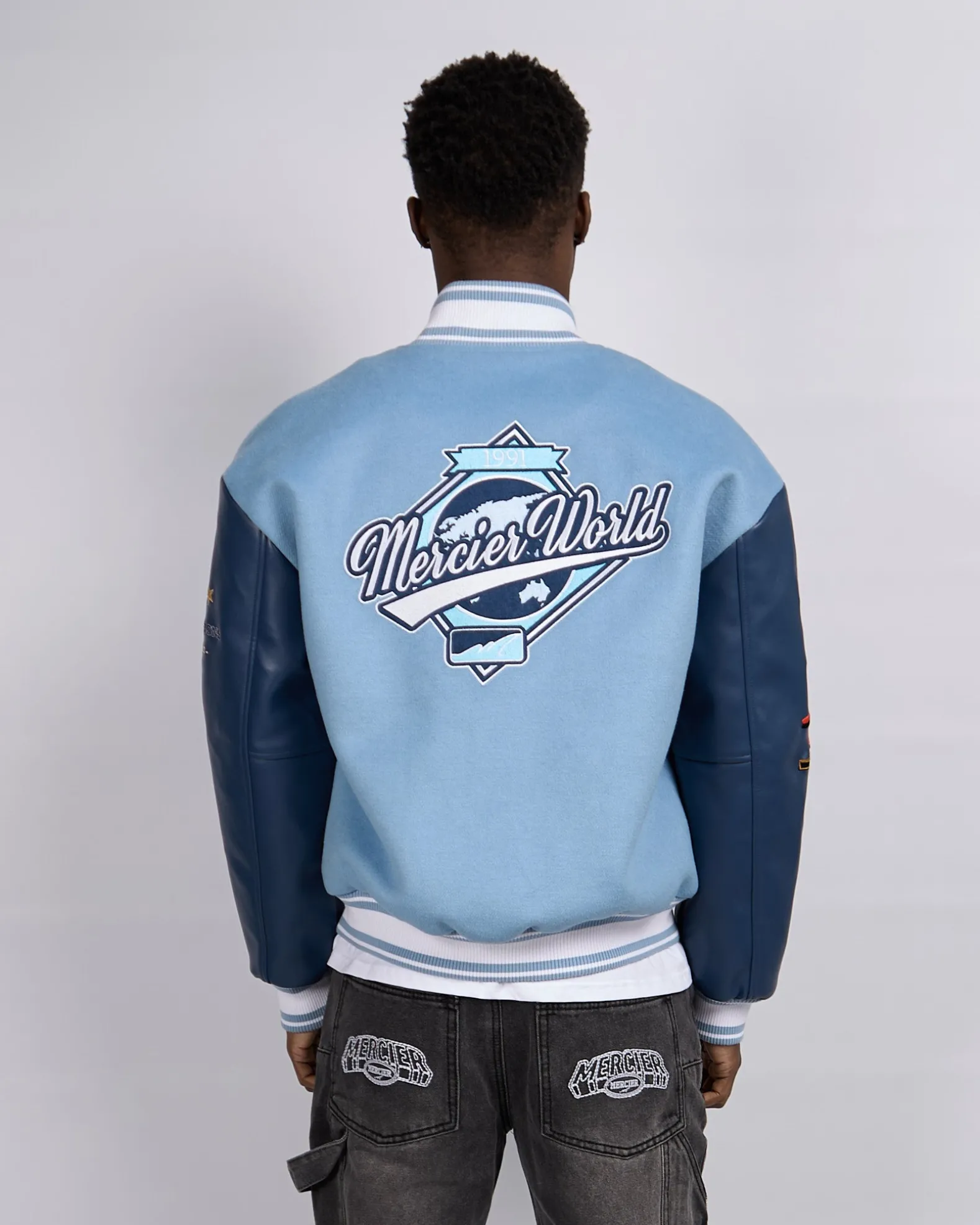 Placid Blue Navy Rodman Varsity Jacket