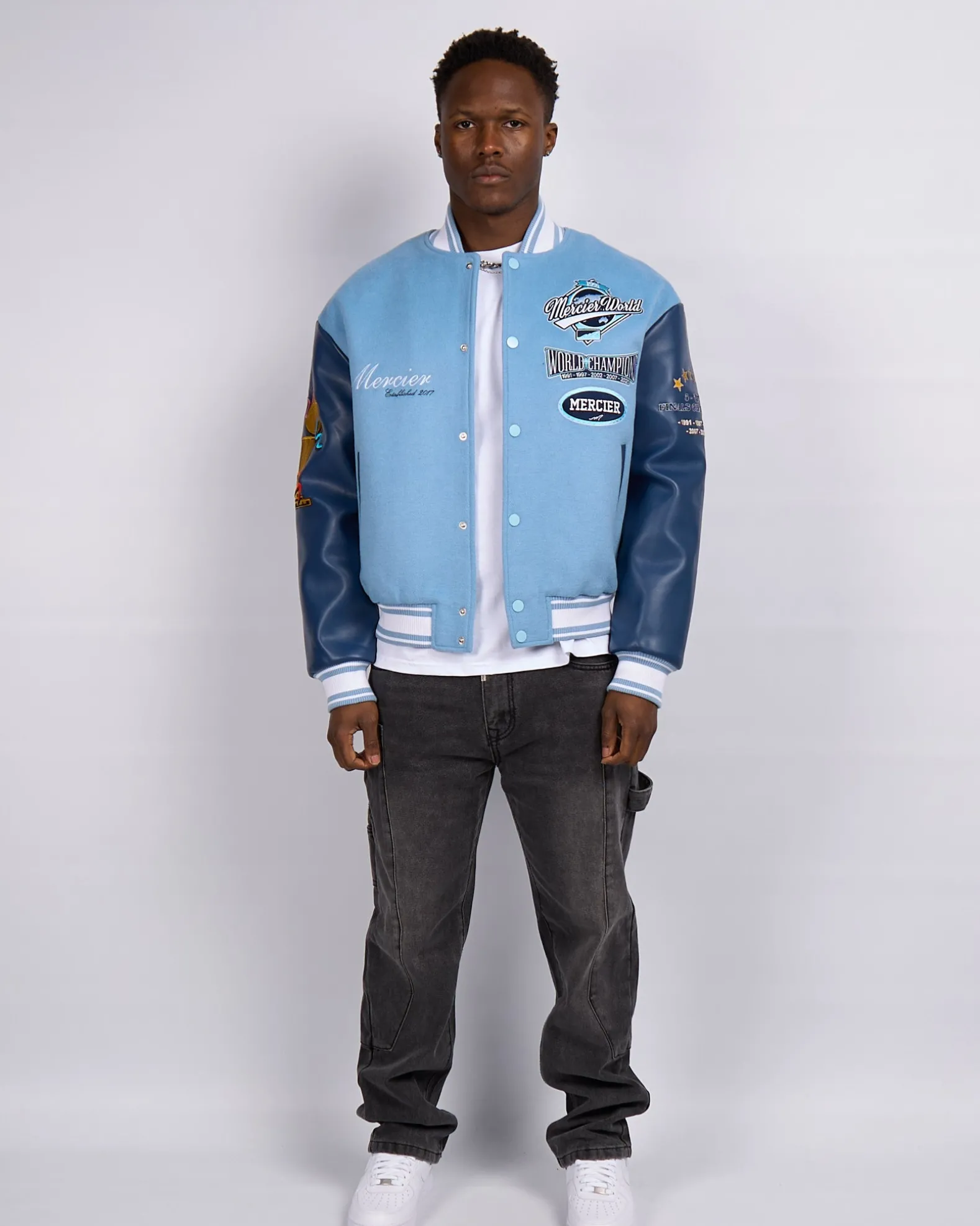 Placid Blue Navy Rodman Varsity Jacket