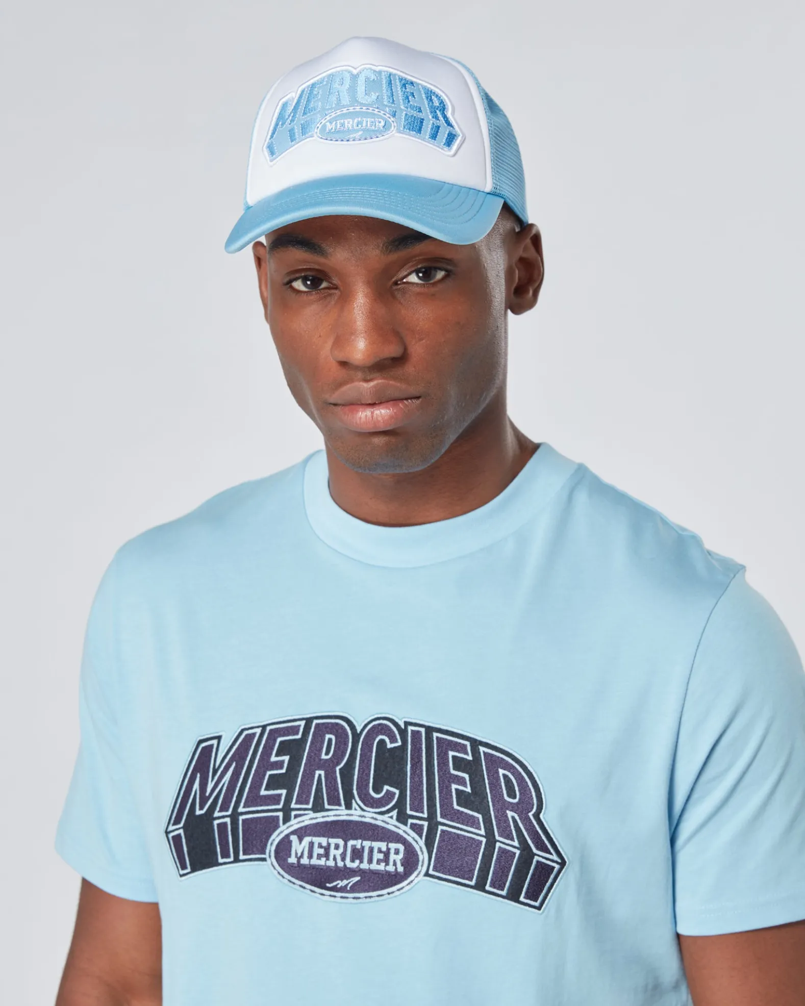 Sky White Court Foam Trucker
