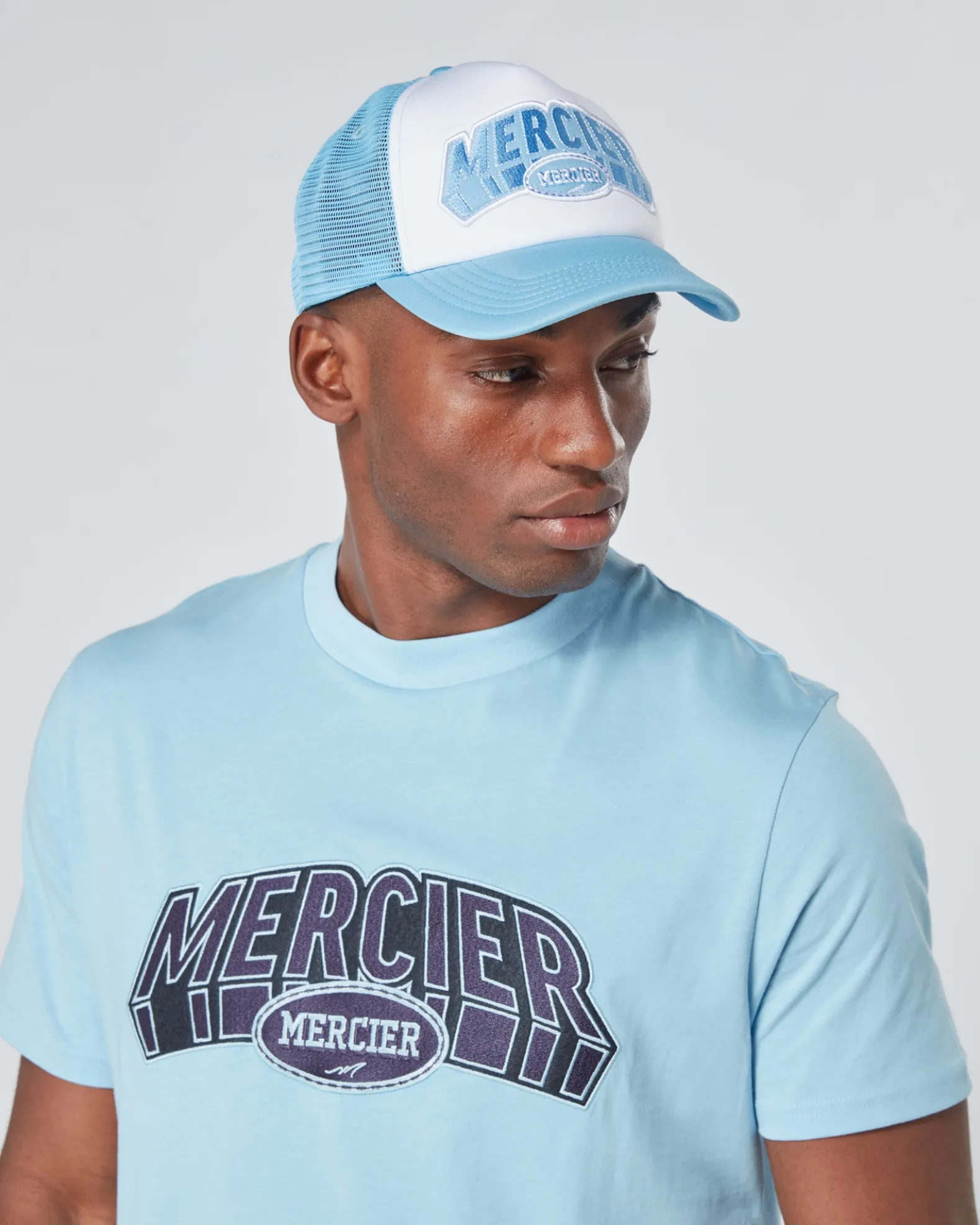 Sky White Court Foam Trucker