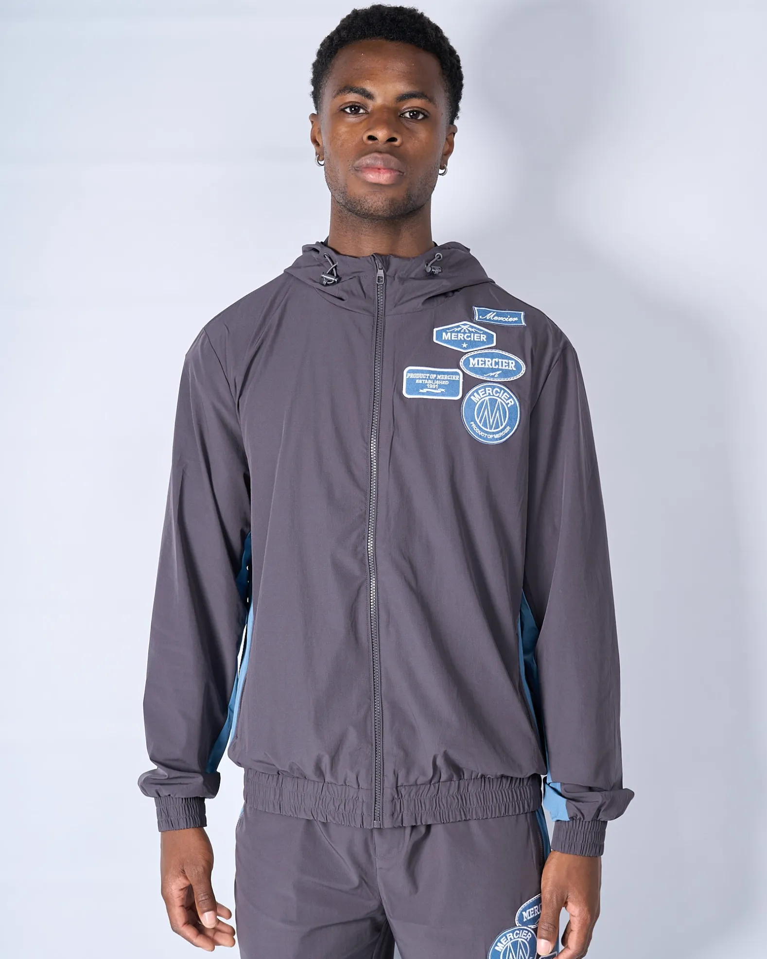Slate Flint Contrast Badge Windbreaker