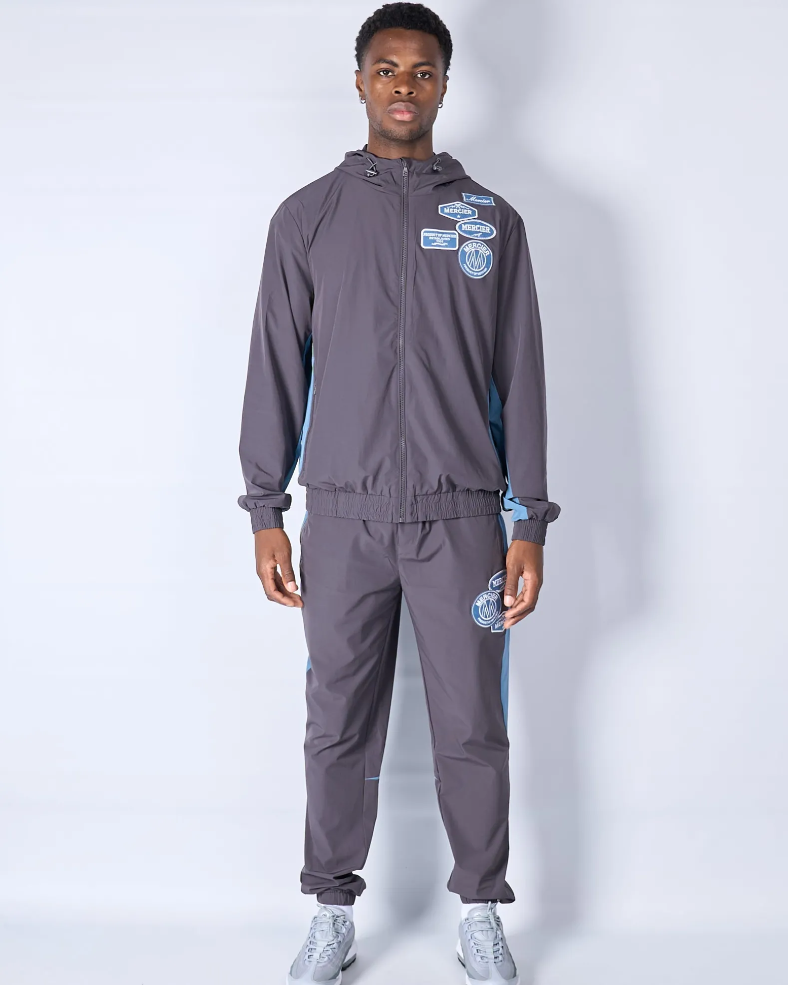 Slate Flint Contrast Badge Windbreaker