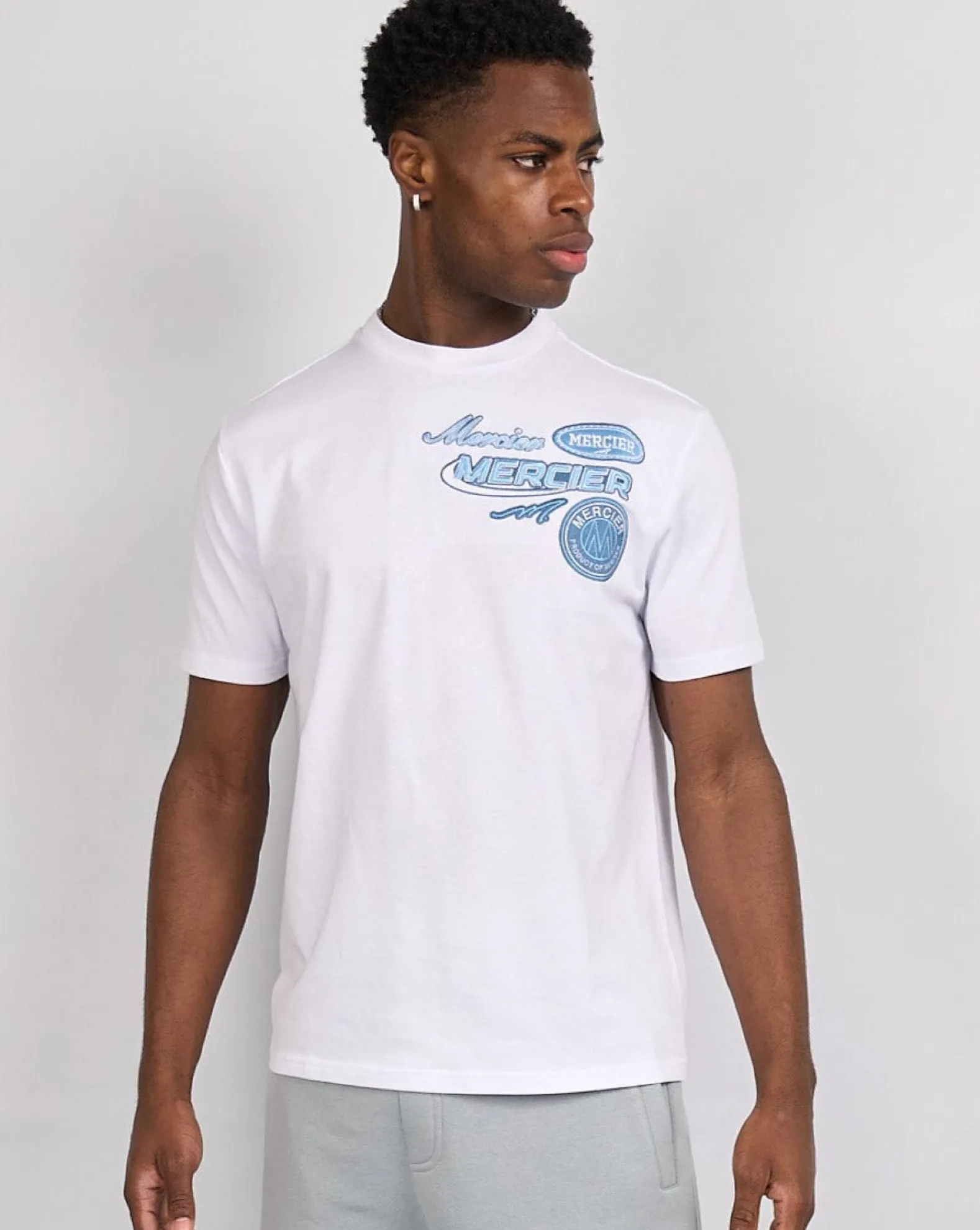 White Blue Mercier Racer Tshirt