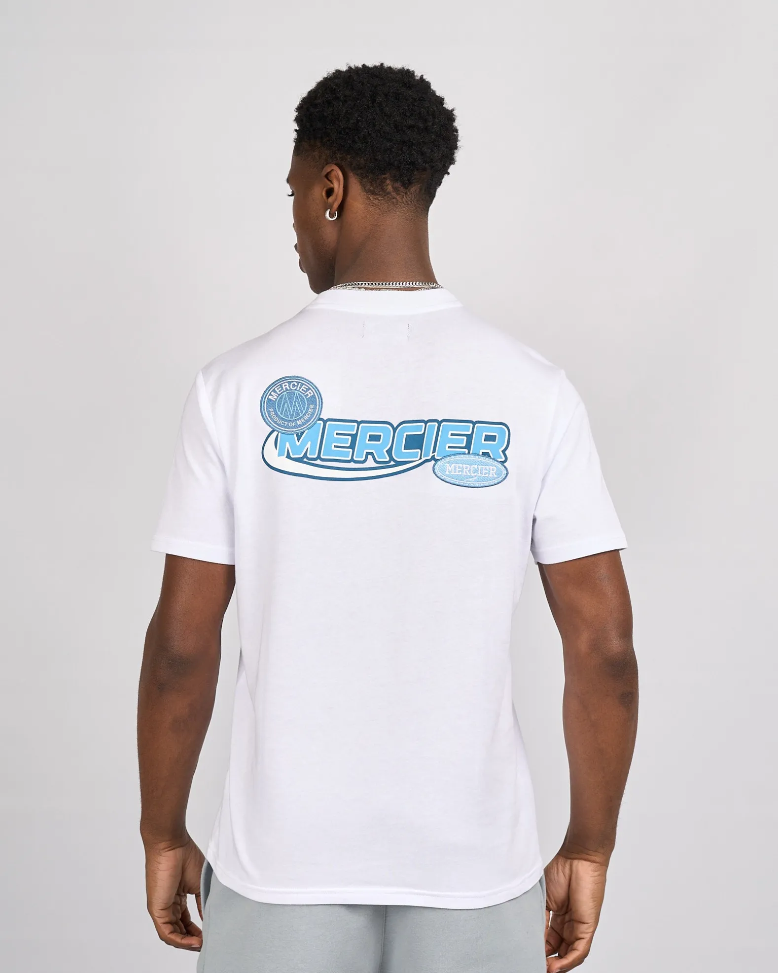 White Blue Mercier Racer Tshirt