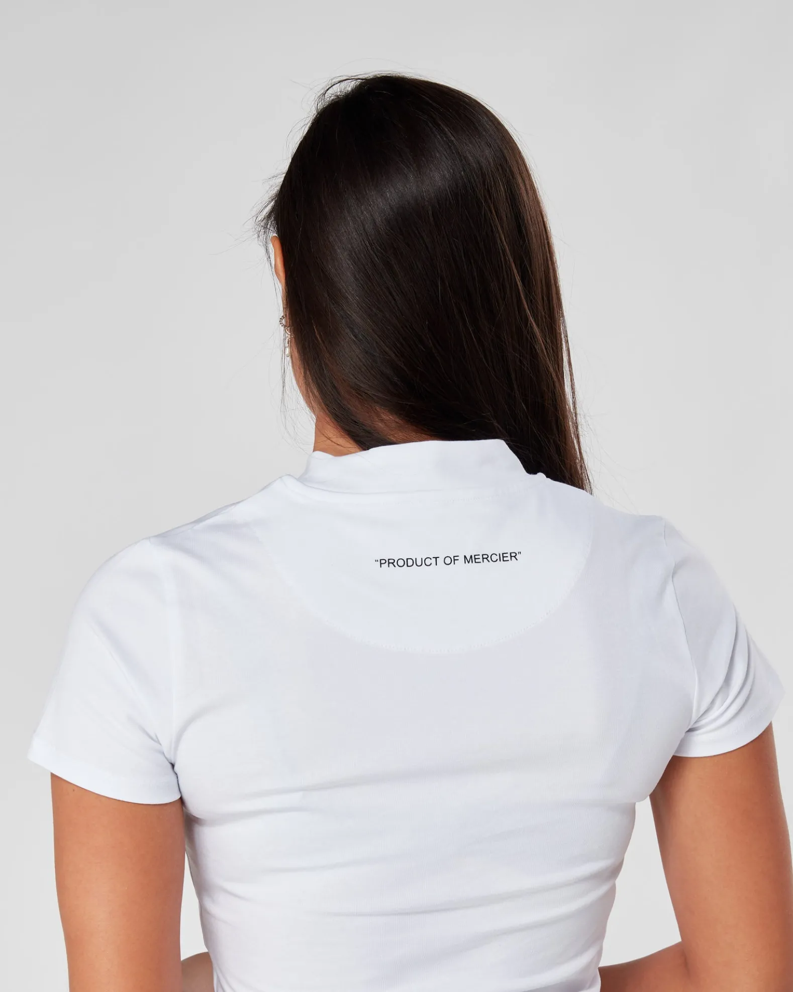 White Womens Mono Fitted Badge Tshirt