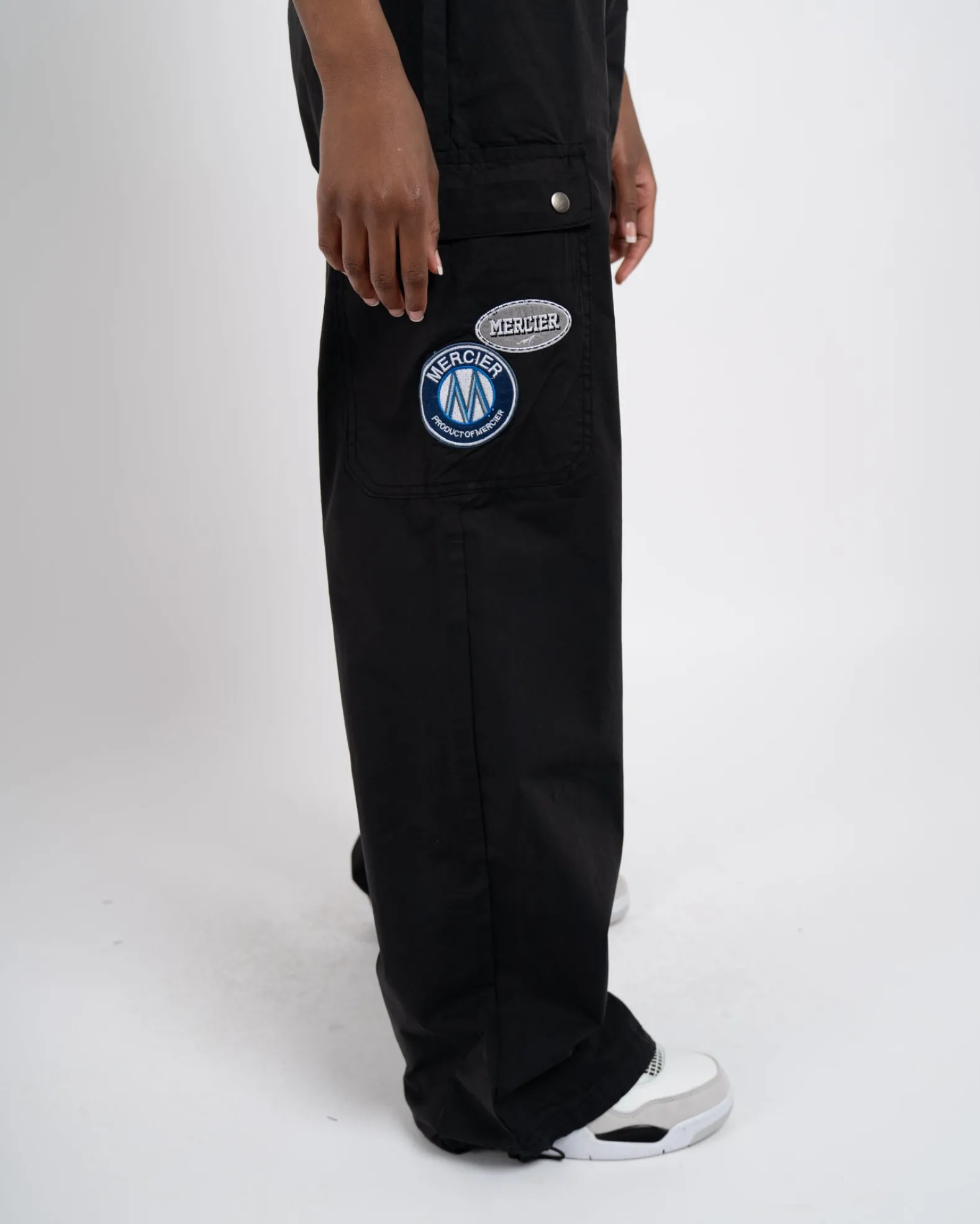 Womens Black Badge Parachute Cargos