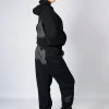 Womens Black Charcoal Bubble Jogger
