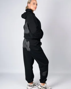 Womens Black Charcoal Bubble Jogger