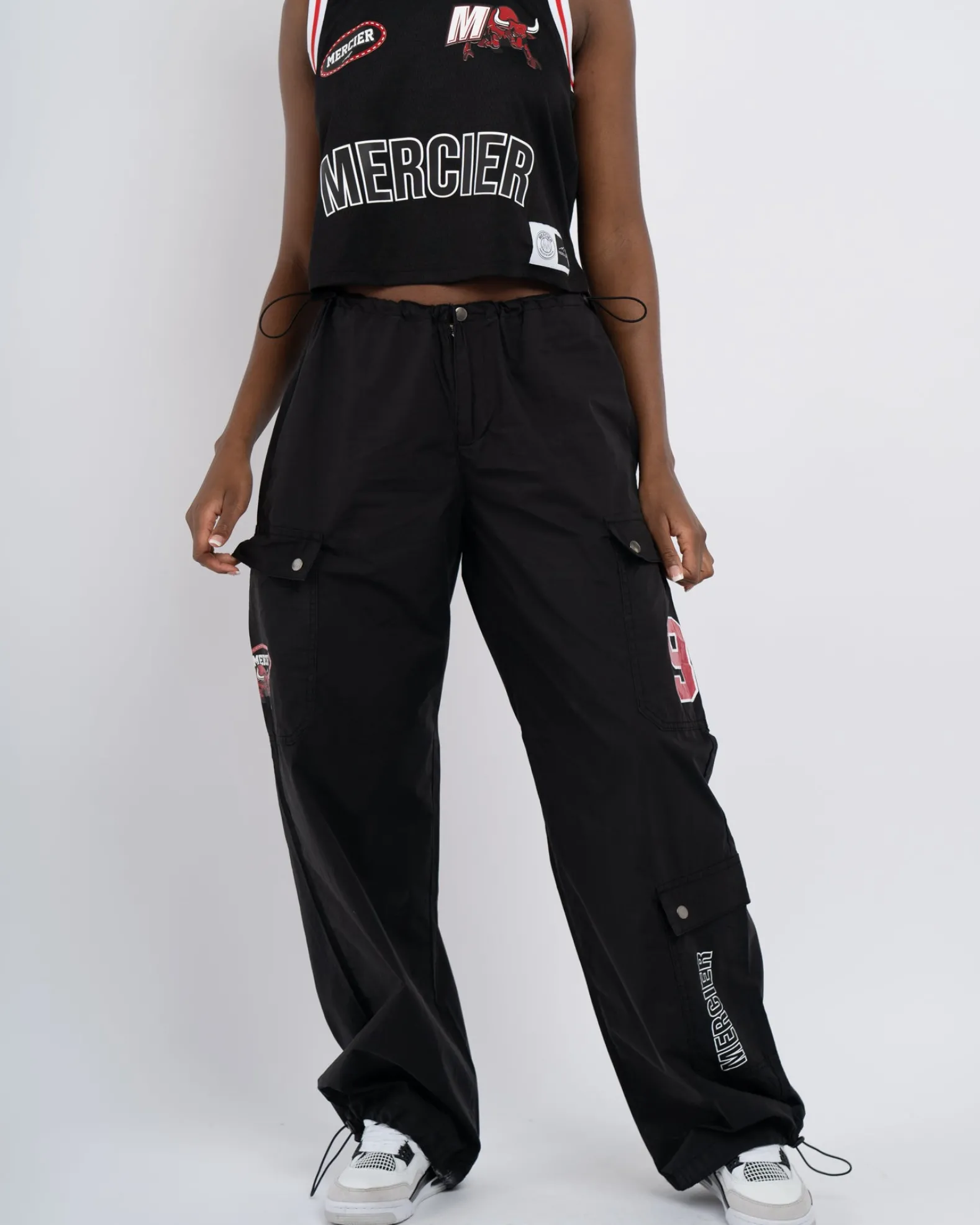 Womens Black Crawford Parachute Cargos