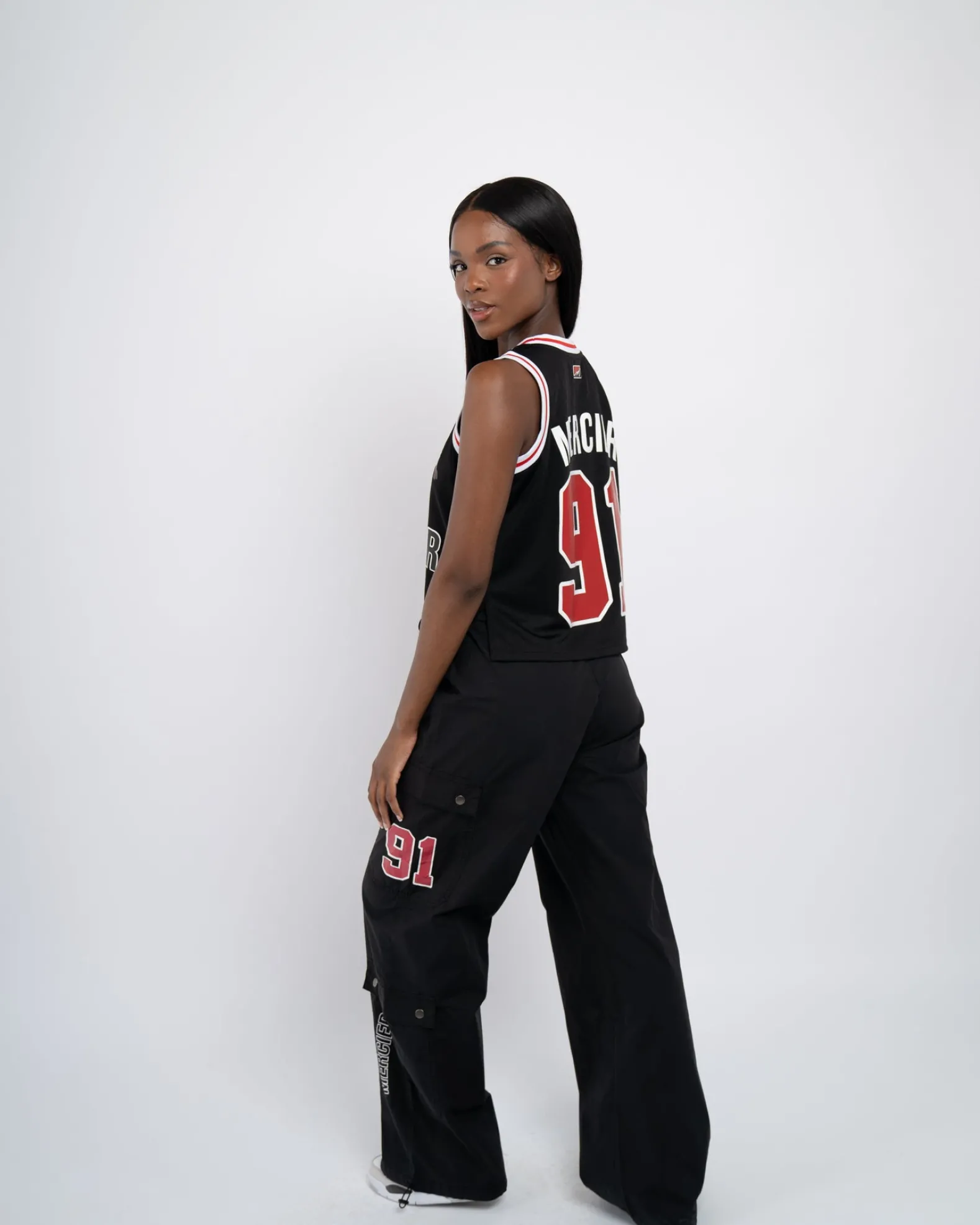 Womens Black Crawford Parachute Cargos