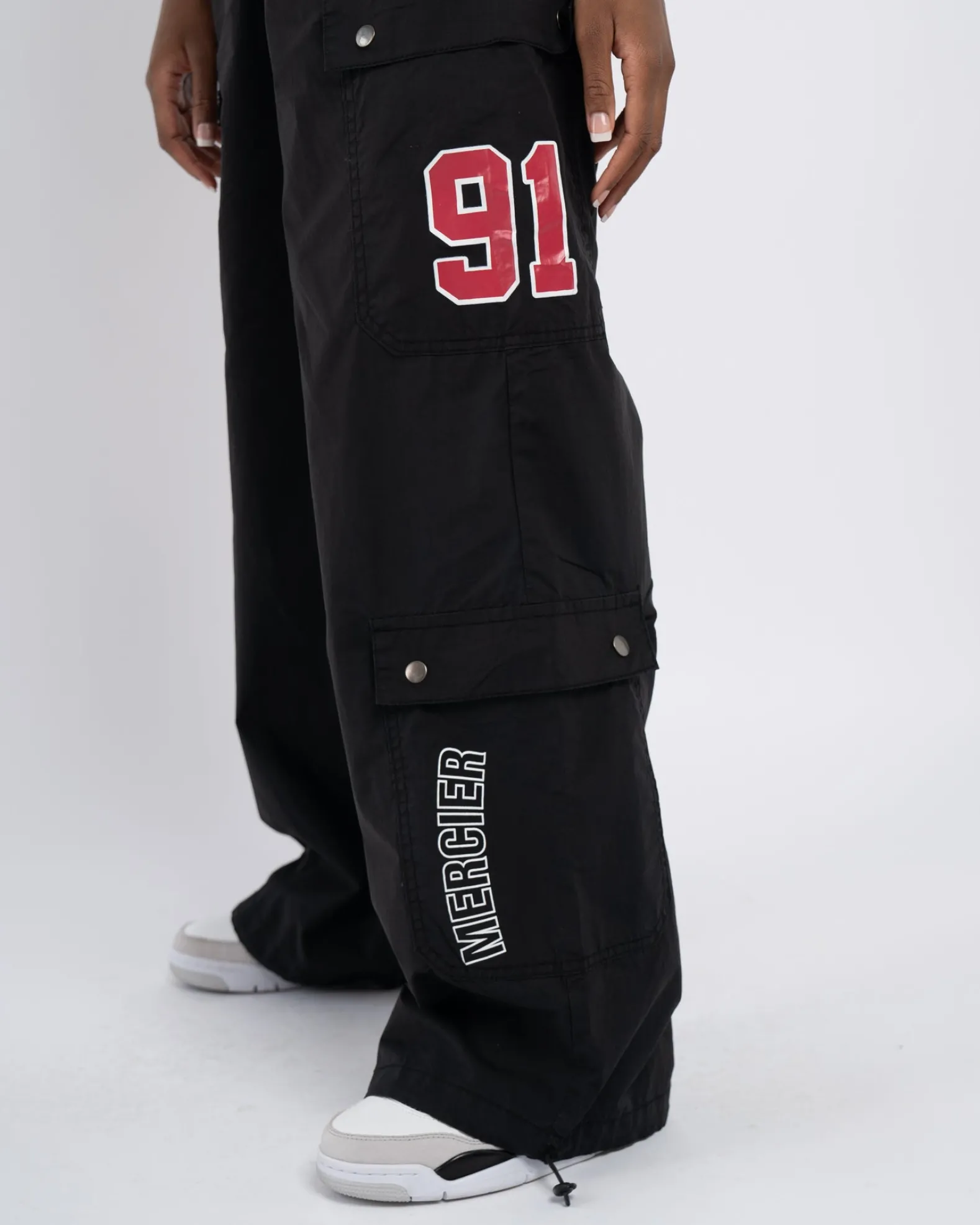 Womens Black Crawford Parachute Cargos