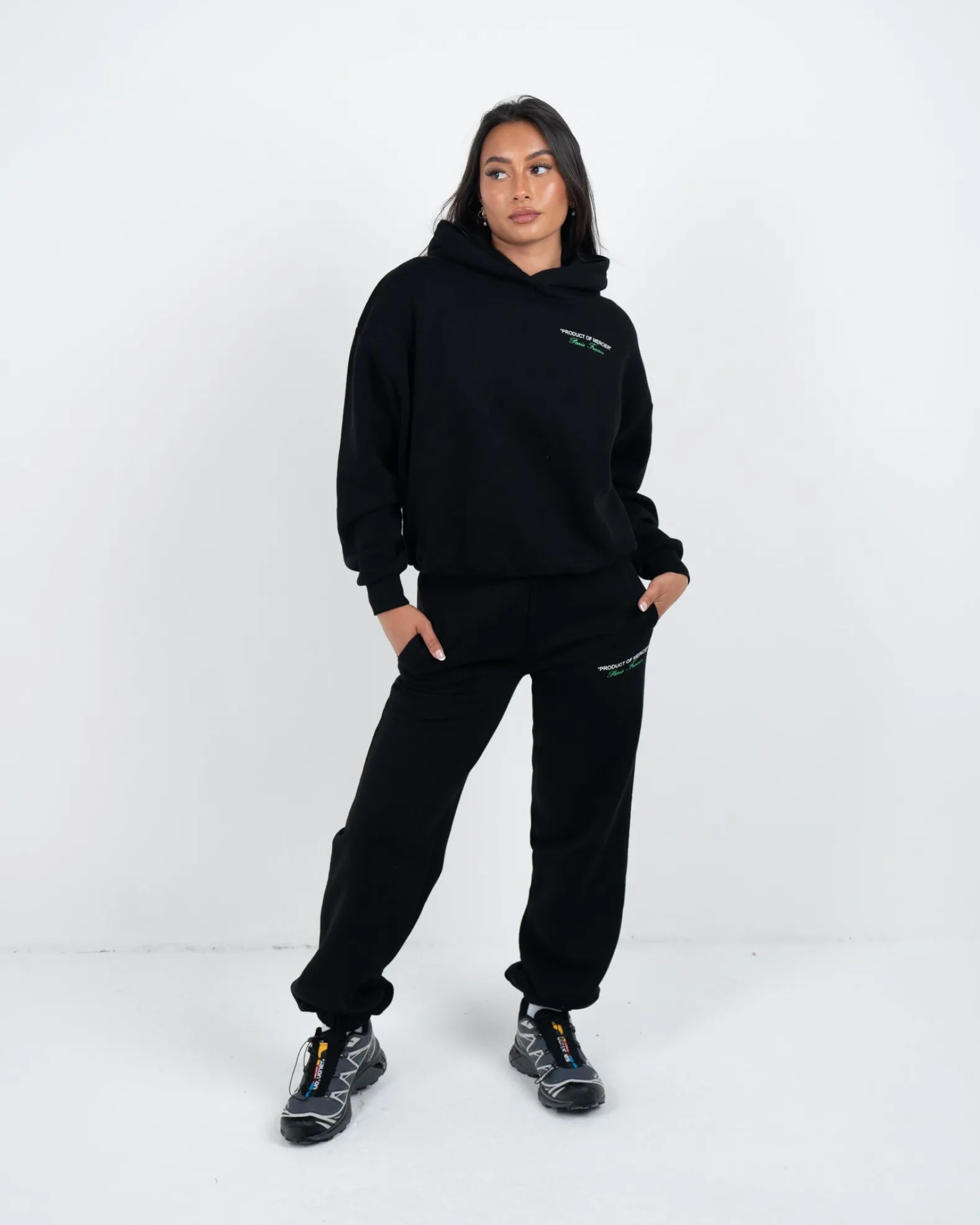 Womens Black Green Product Of Mercier Joggers