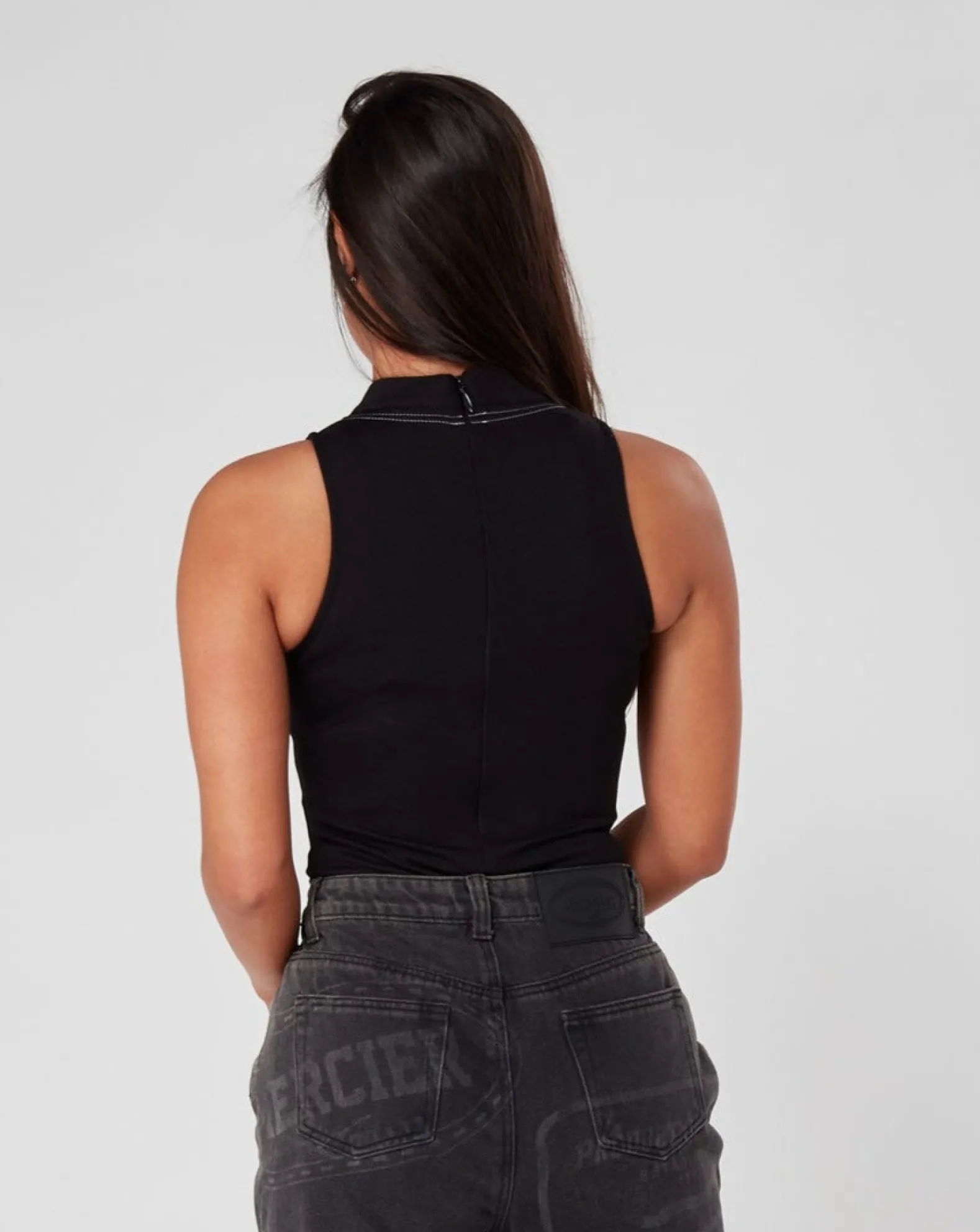 Womens Black Maison Stitch Bodysuit
