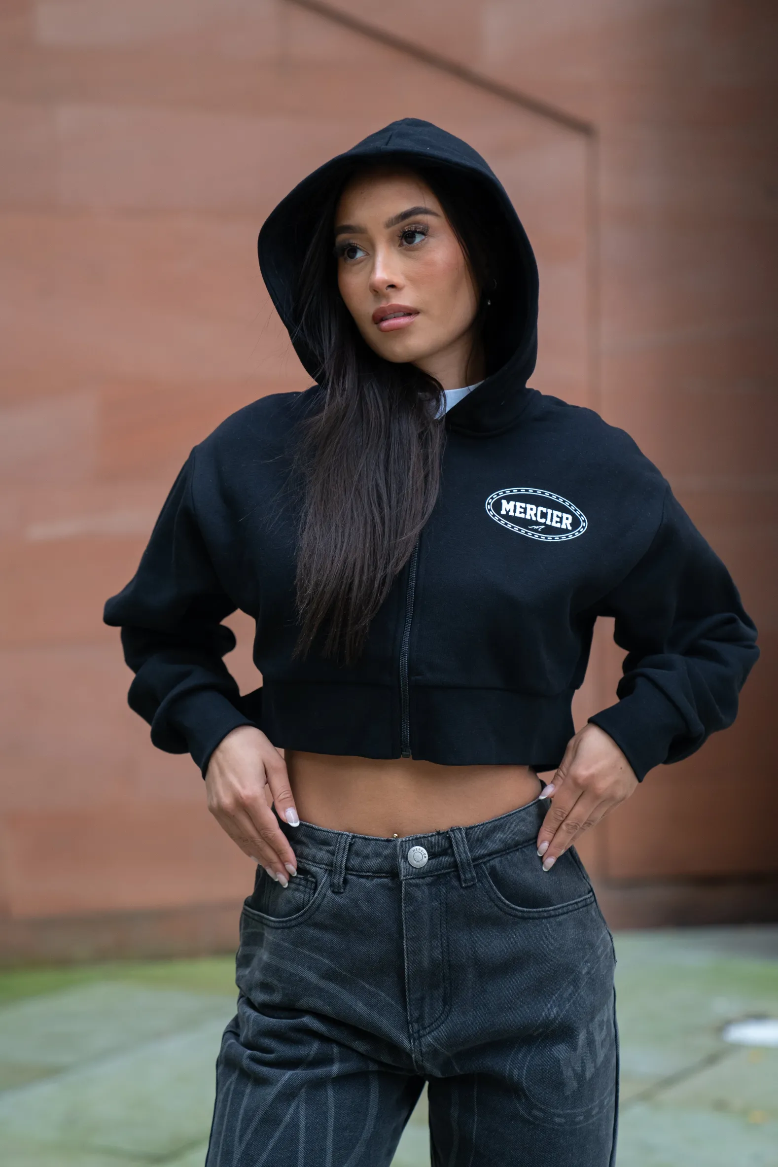 Womens Black Maison Zip Hoodie